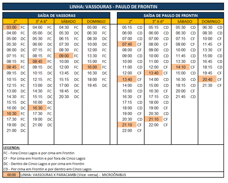 Linhas Urbanas – Viação Progresso